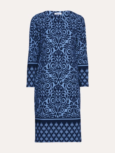 Jerseykleid Ornament Marine/Blau