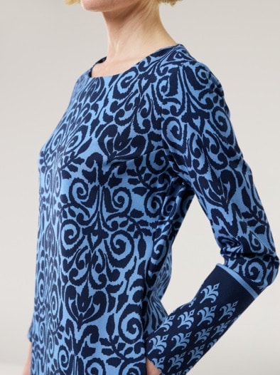 Jerseykleid Ornament Marine/Blau