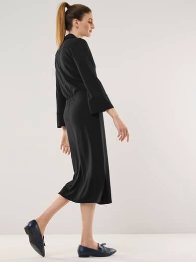 Midi Jerseykleid Schwarz