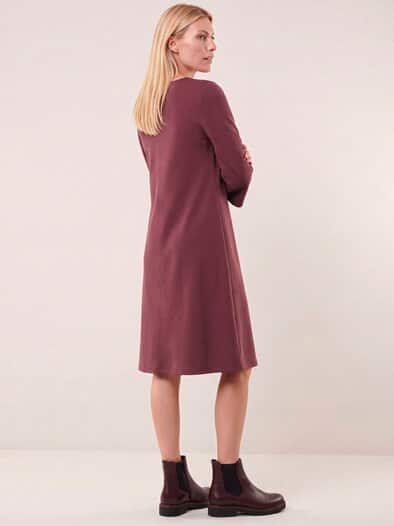 Kleid A-Linie mit Ausschnittdetail Merlot