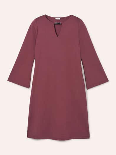 Kleid A-Linie mit Ausschnittdetail Merlot
