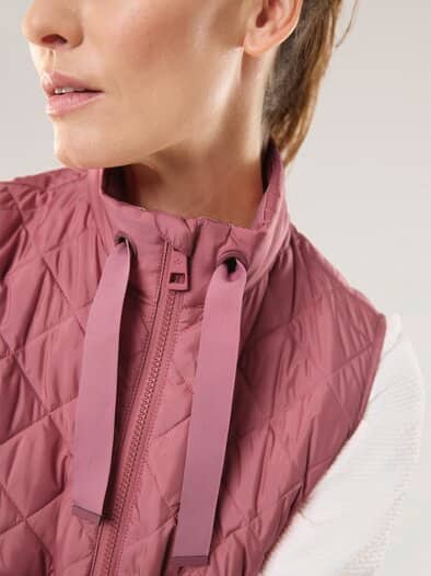 Leichtweste Materialmix Rosenholz