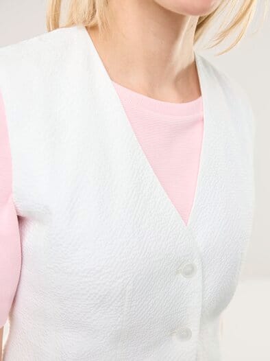 Seersucker Weste Weiß