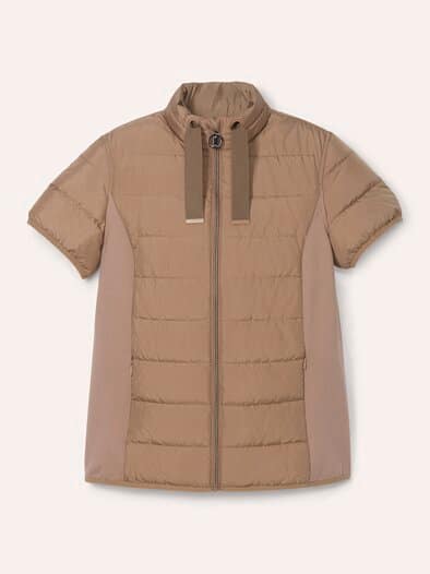 Steppweste mit Jerseyeinsatz Praline