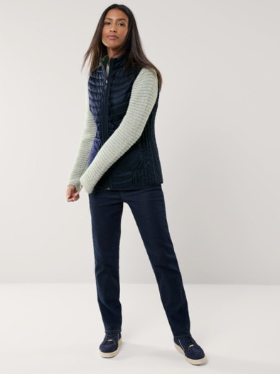 Wende-Steppweste Khaki/Marine