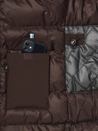 Warme Jacke mit Thermozonen Kastanie