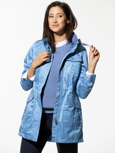 Aquastop Parka Crinkle Jeansblau