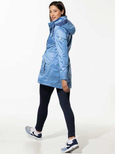 Aquastop Parka Crinkle Jeansblau