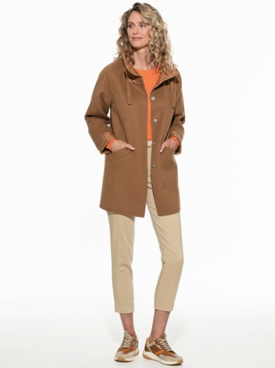 Double-Face-Wolljacke Perfect Match Toffee