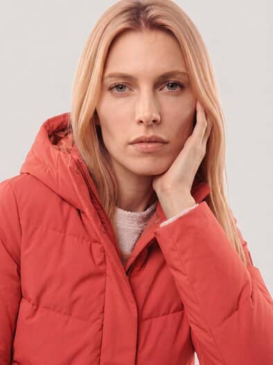 Thermo Steppjacke ohne Nähte Ziegelrot