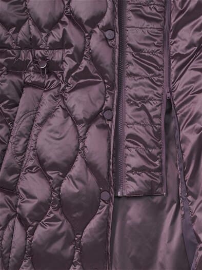 Leichter Steppmantel mit Tunnelzug Mauve