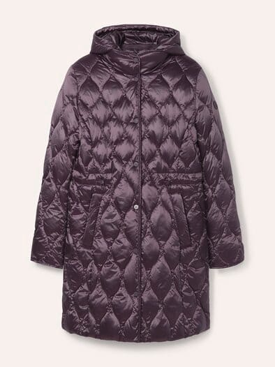 Leichter Steppmantel mit Tunnelzug Mauve