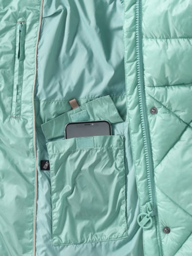 Steppjacke Kuschelkragen Gletschergrün