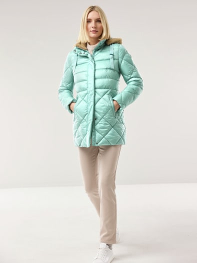 Steppjacke Kuschelkragen Gletschergrün