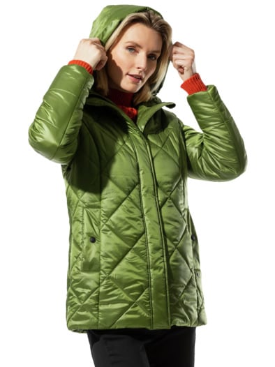 Thermojacke Rautenstepp Moosgrün