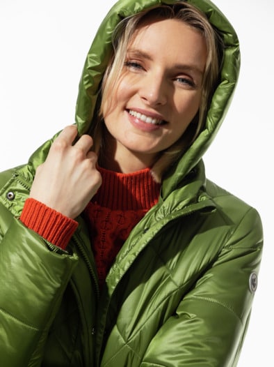 Thermojacke Rautenstepp Moosgrün