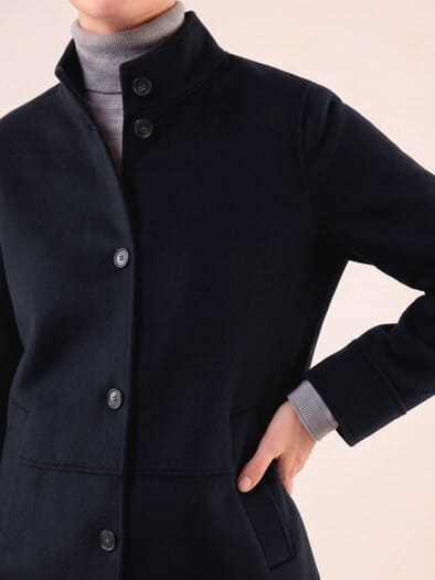 Weiche Doubleface Hemdjacke Nachtblau