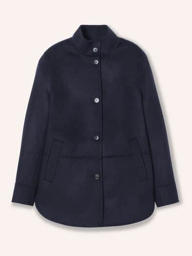 Weiche Doubleface Hemdjacke Nachtblau