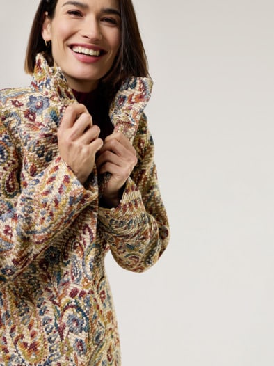 Jacquard Kurzmantel Multicolor
