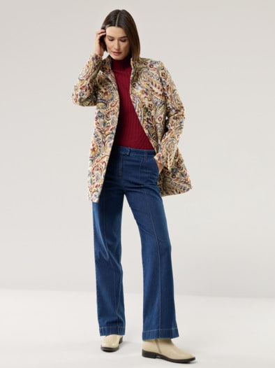 Jacquard Kurzmantel Multicolor