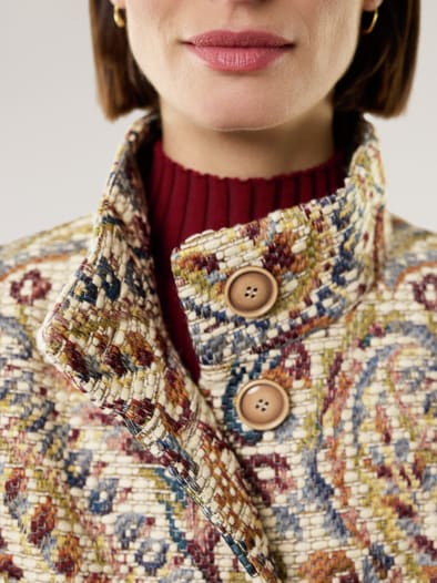Jacquard Kurzmantel Multicolor
