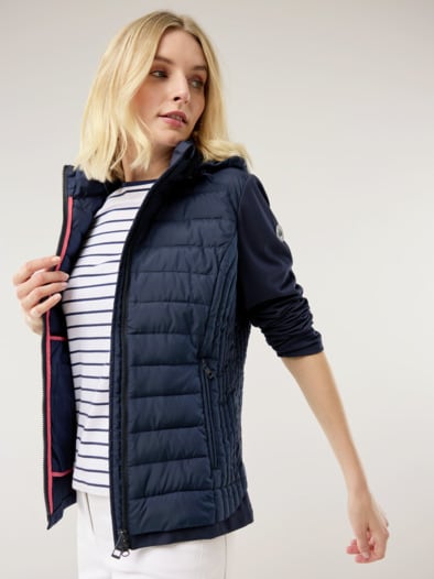 Steppjacke Materialmix Marine