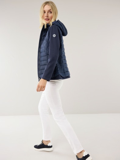 Steppjacke Materialmix Marine