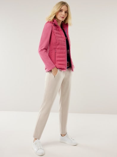 Steppjacke Materialmix Himbeersorbet