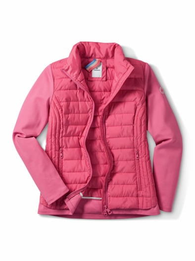 Steppjacke Materialmix Himbeersorbet