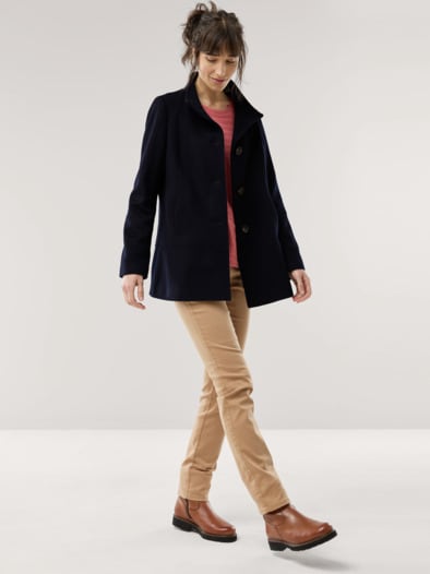Wolljacke mit Steppeinsatz Marine