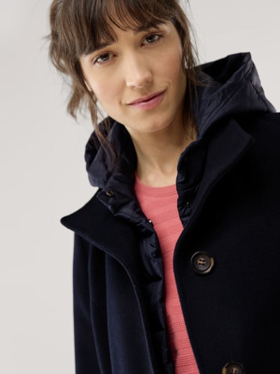 Wolljacke mit Steppeinsatz Marine
