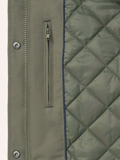Jacke aus Baumwollmischung mit Cord Olivgrün