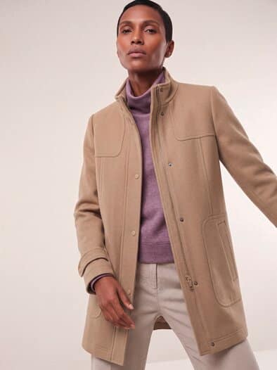 Dufflecoat aus Wollmischung Praline