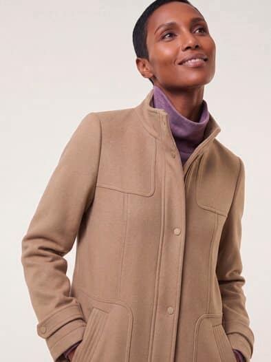 Dufflecoat aus Wollmischung Praline
