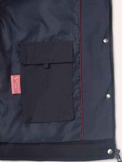 Kurze Steppjacke mit Materialmix Nachtblau