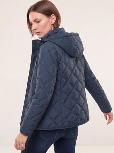 Leichte Steppjacke mit Rautenmuster ohne Nähte Nachtblau