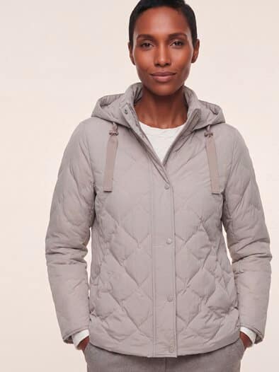 Leichte Steppjacke mit Rautenmuster ohne Nähte Kiesel