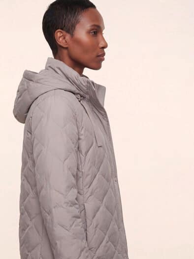 Leichte Steppjacke mit Rautenmuster ohne Nähte Kiesel