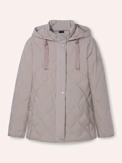 Leichte Steppjacke mit Rautenmuster ohne Nähte Kiesel