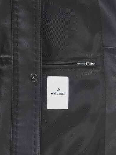 Kurze Jacke aus Lammnappa Schwarz