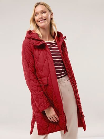 Sandwich-Leicht-Steppmantel Signalrot