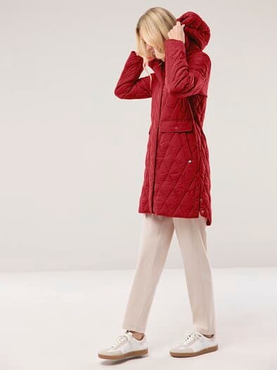 Sandwich-Leicht-Steppmantel Signalrot