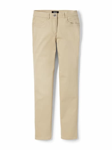 Extraglatt Baumwollhose Safaribeige