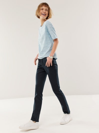Extraglatt Baumwollhose  Slim Fit Nachtblau