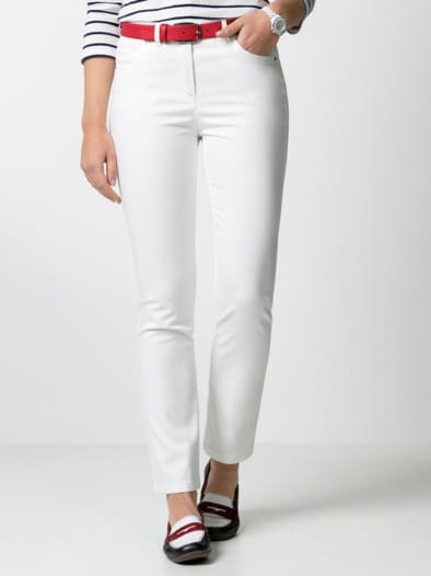 Extraglatt Baumwollhose  Slim Fit Weiß