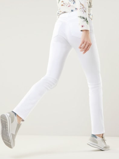 Extraglatt Baumwollhose  Slim Fit Weiß