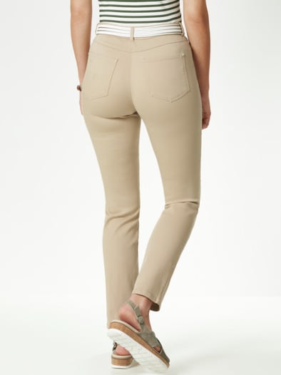 Extraglatt Baumwollhose Feminine F Safaribeige