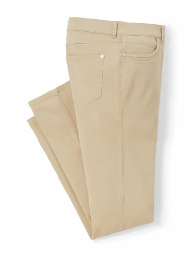 Extraglatt Baumwollhose Feminine F Safaribeige