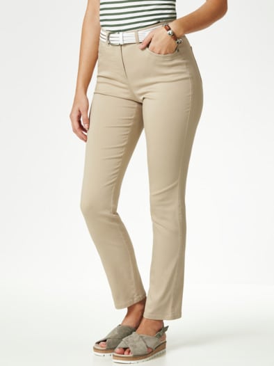 Extraglatt Baumwollhose  Slim Fit Safaribeige