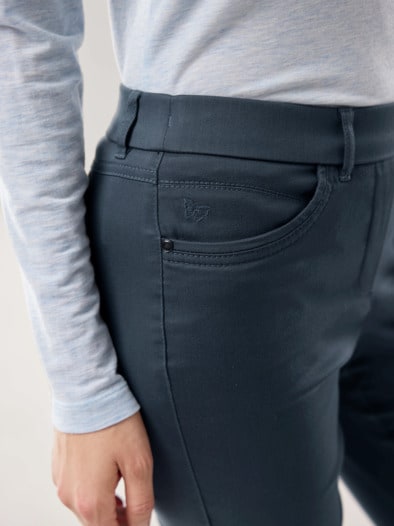 Thermo-Extraglatt Baumwollhose Jeansblau